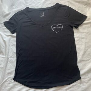 Belle + Sky Black V-neck T-Shirt, XS